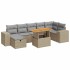 Set sofás jardín y cojines 5 pzas ratán sintético acacia
