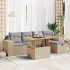 Set sofás jardín y cojines 6 pzas ratán sintético acacia