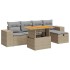 Set sofás jardín y cojines 6 pzas ratán sintético acacia