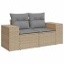 Set sofás jardín y cojines 6 pzas ratán sintético acacia