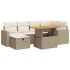 Set sofás jardín y cojines 8 pzas ratán sintético acacia