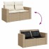 Set sofás jardín y cojines 8 pzas ratán sintético acacia