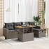 Set sofás jardín y cojines 6 pzas ratán sintético acacia