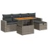 Set sofás jardín y cojines 6 pzas ratán sintético acacia