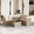 Set sofás de jardín 7 piezas y cojines ratán sintético