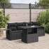 Set de muebles de jardín 5 pzas y cojines ratán sintético