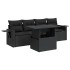 Set de muebles de jardín 5 pzas y cojines ratán sintético
