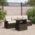 Set comedor de jardín 5 piezas y cojines ratán sintético
