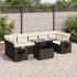 Set sofás de jardín 8 piezas y cojines ratán sintético