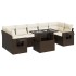 Set sofás de jardín 8 piezas y cojines ratán sintético