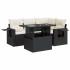Set de muebles de jardín 5 pzas y cojines ratán sintético