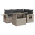 Set de sofás jardín y cojines 5 pzas ratán sintético gris