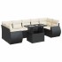 Set de sofás de jardín y cojines 8 piezas ratán sintético
