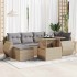 Set sofás de jardín 7 piezas y cojines ratán sintético