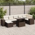 Set comedor de jardín 5 piezas y cojines ratán sintético