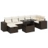 Set comedor de jardín 5 piezas y cojines ratán sintético