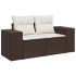Set comedor de jardín 5 piezas y cojines ratán sintético