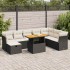 Set sofás jardín y cojines 9 pzas ratán sintético acacia