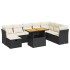 Set sofás jardín y cojines 9 pzas ratán sintético acacia