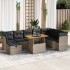 Set sofás jardín y cojines 9 pzas ratán sintético acacia