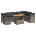Set sofás jardín y cojines 9 pzas ratán sintético acacia