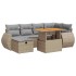 Set sofás jardín y cojines 8 pzas ratán sintético acacia