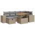 Set sofás jardín y cojines 8 pzas ratán sintético acacia