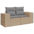 Set sofás jardín y cojines 8 pzas ratán sintético acacia