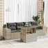 Set de sofás jardín y cojines 5 pzas ratán sintético gris