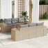 Set sofás de jardín 7 piezas y cojines ratán sintético