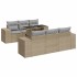 Set sofás de jardín 7 piezas y cojines ratán sintético