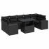 Set de sofás de jardín y cojines 8 piezas ratán sintético