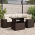 Set comedor de jardín 5 piezas y cojines ratán sintético