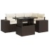 Set comedor de jardín 5 piezas y cojines ratán sintético