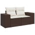 Set comedor de jardín 5 piezas y cojines ratán sintético