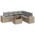 Set sofás de jardín 7 piezas y cojines ratán sintético