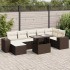 Set sofás de jardín 8 piezas y cojines ratán sintético