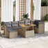 Set de sofás de jardín y cojines 8 piezas ratán sintético