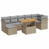 Set de sofás de jardín y cojines 8 piezas ratán sintético