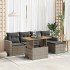 Set de muebles de jardín 6 pzas y cojines ratán sintético