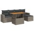 Set de muebles de jardín 6 pzas y cojines ratán sintético