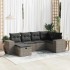Set de muebles de jardín 6 pzas y cojines ratán sintético