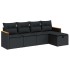 Set de muebles de jardín 5 pzas y cojines ratán sintético