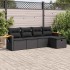 Set de muebles de jardín 5 pzas y cojines ratán sintético
