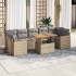 Set sofás jardín y cojines 8 pzas ratán sintético acacia