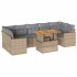 Set sofás jardín y cojines 8 pzas ratán sintético acacia