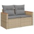 Set sofás jardín y cojines 8 pzas ratán sintético acacia