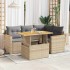 Set sofás jardín y cojines 5 pzas ratán sintético acacia