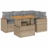 Set sofás jardín y cojines 5 pzas ratán sintético acacia
