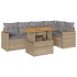 Set sofás jardín y cojines 6 pzas ratán sintético acacia